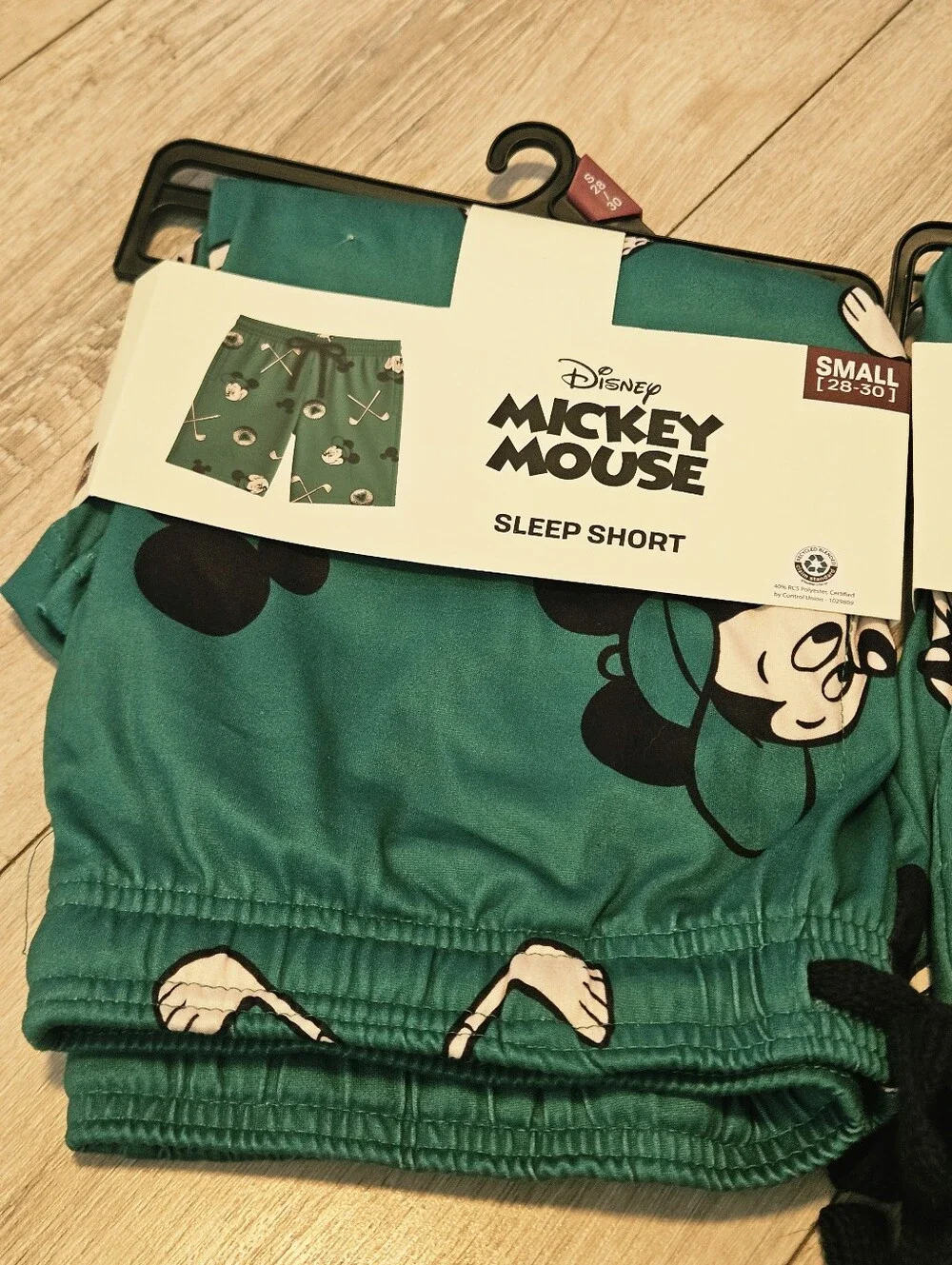Lot of 2 Disney Mickey Mouse Men's Golf Pajama Sleep Shorts Green Size Small NWT